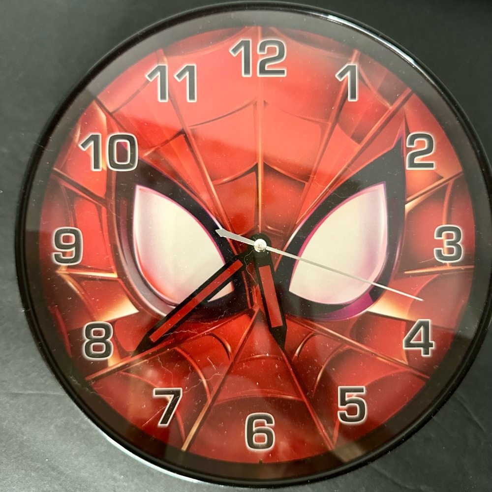 Marvel Spider-Man Red and Black Wall Clock